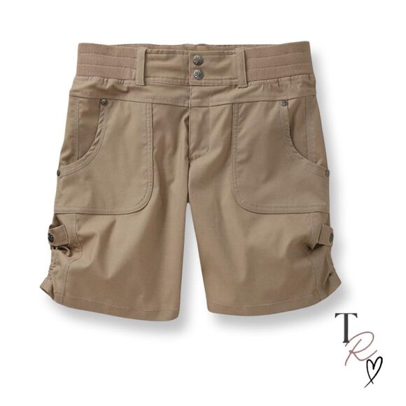 Athleta Shasta Quick Dry Utility Hiking Shorts in Tan Size 8 - Picture 1 of 10
